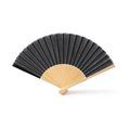 Abanico con varillas de bambú Negro Talla Única Adulto