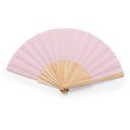 Abanico con varillas madera y tela poliéster Rosa Claro TALLA ÚNICA ADULTO