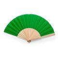 Abanico con varillas madera y tela poliéster Verde Helecho