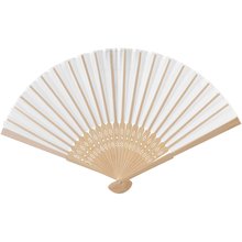 Abanico Bambú 21cm Entramado Decorativo Blanco