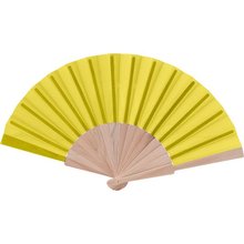Abanico de Madera y Poliéster 23 cm Amarillo