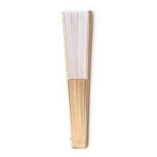 Abanico de madera y tela RPET Blanco