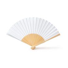 Abanico con varillas de bambú Blanco