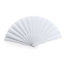 Abanico con varillas de plástico Blanco