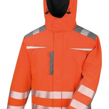 Abrigo softshell reflectante con capucha Fluorescent Orange S