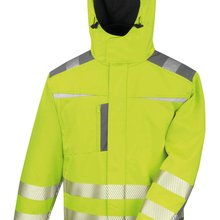 Abrigo softshell reflectante con capucha Fluorescent Yellow S