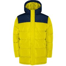 Abrigo acolchado con capucha fija Amarillo/Marino S