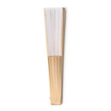 Abanico de madera y tela RPET Blanco