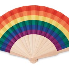 Abanico Rainbow Madera y Poliéster Multicolor