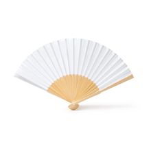 Abanico con varillas de bambú Blanco