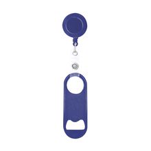 Abridor de acero con clip retráctil Azul