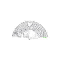 Abanico Hello Kitty de algodón y madera | En la varilla | 50 x 5