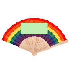 Abanico de madera natural con tela poliéster multicolor | Area 3 | 160 x 68