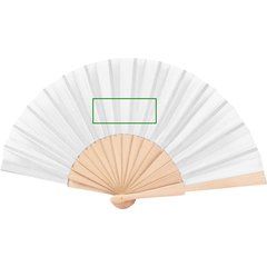 Abanico de Madera y Poliéster 23 cm | Tela | 70 x 30