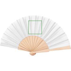 Abanico de Madera y Poliéster 23 cm | Tela | 80 x 80