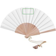 Abanico Madera/Poliéster 23cm con Pulsera y Borla | Tela | 80 x 40