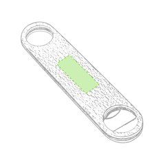 Abridor de botellas de madera de haya y acero inoxidable con colgador | Centrado en el cuerpo | 70 x 25