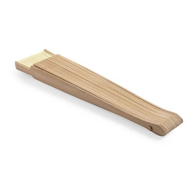 Abanico de Algodón y Madera Natural