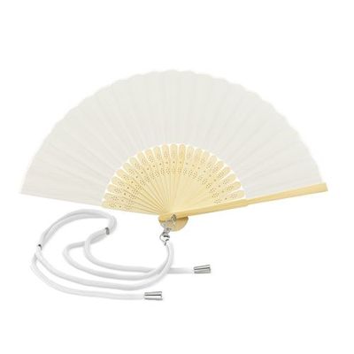 Abanico bambú y poliéster con cordón ajustable Bl