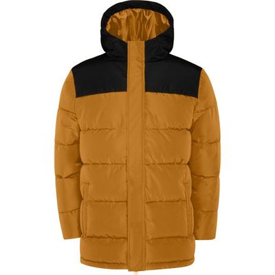 Abrigo acolchado con capucha fija Amarillo Curry/Negro 6