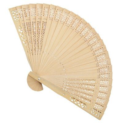 Abanico de 30 Varillas en Madera Calada