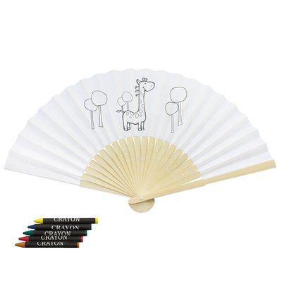 Abanico de Bambú para colorear Jirafa