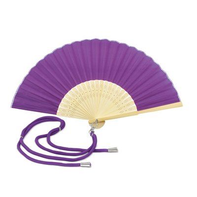 Abanico bambú y poliéster con cordón ajustable Li