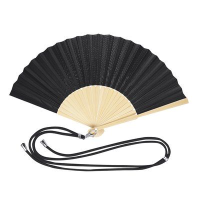 Abanico de bambú y resistente poliéster con cordón ajustable Neg