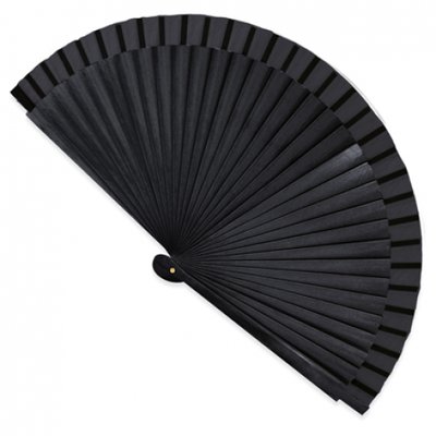 Abanico de madera barnizado