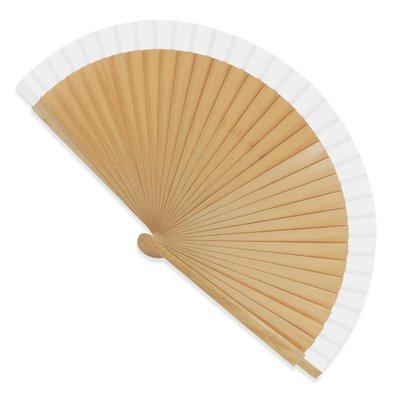 Abanico de Madera Lacada a 1 Cara Bl