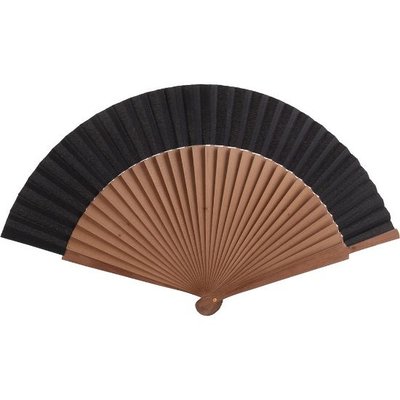 Abanico de Madera Oscura en Bolsa Negro