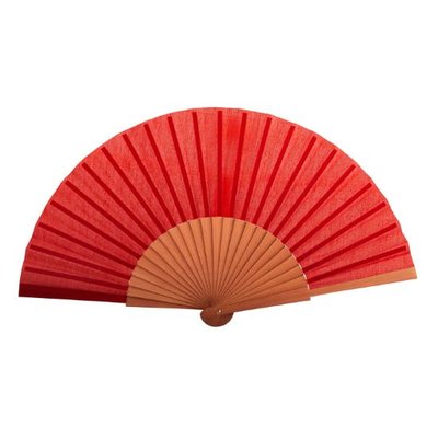 Abanico de madera oscura elegante Rojo