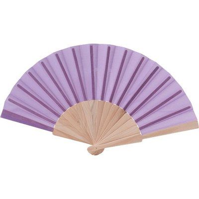 Abanico de Madera y Poliéster 23 cm LILA