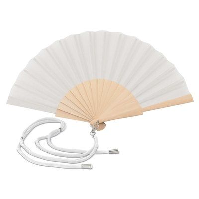 Abanico de madera y poliéster con cordón ajustable Bl