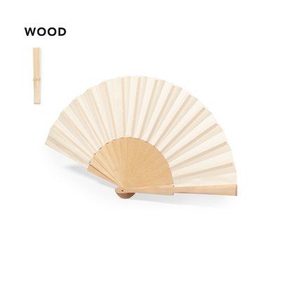 Abanico de madera y poliéster