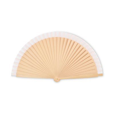 Abanico de madera resistente con 34 varillas Blanco