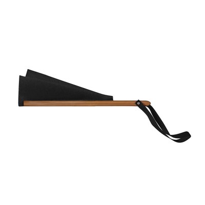 Abanico original de bambú y poliéster con 5 varillas y cinta