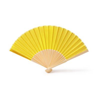 Abanico con varillas de bambú Amarillo