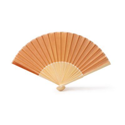 Abanico con varillas de bambú Naranja Talla Única Adulto