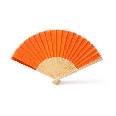 Abanico con varillas de bambú Naranja