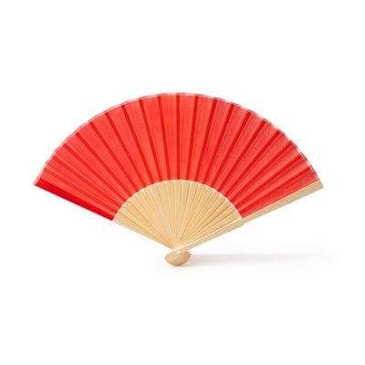 Abanico con varillas de bambú Rojo Talla Única Adulto