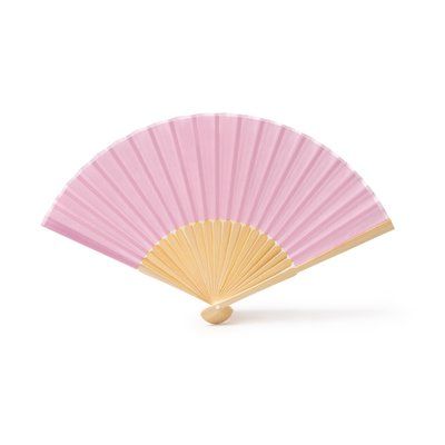 Abanico con varillas de bambú Rosa Claro Talla Única Adulto