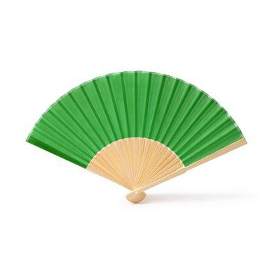 Abanico con varillas de bambú Verde Helecho Talla Única Adulto