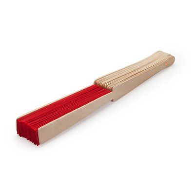 Abanico con varillas madera y tela poliéster