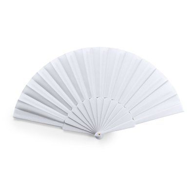 Abanico con varillas de plástico Blanco Talla Única Adulto