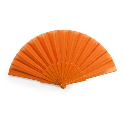 Abanico con varillas de plástico Naranja Talla Única Adulto