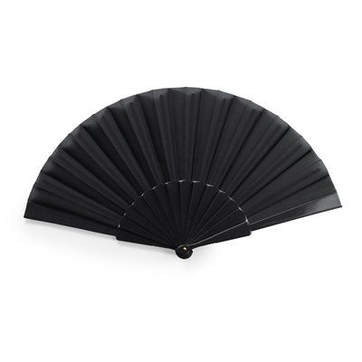 Abanico con varillas de plástico Negro Talla Única Adulto