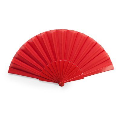 Abanico con varillas de plástico Rojo Talla Única Adulto