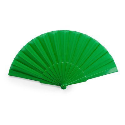 Abanico con varillas de plástico Verde Helecho Talla Única Adulto