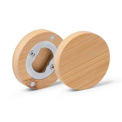 Abridor de bambú con función posavasos